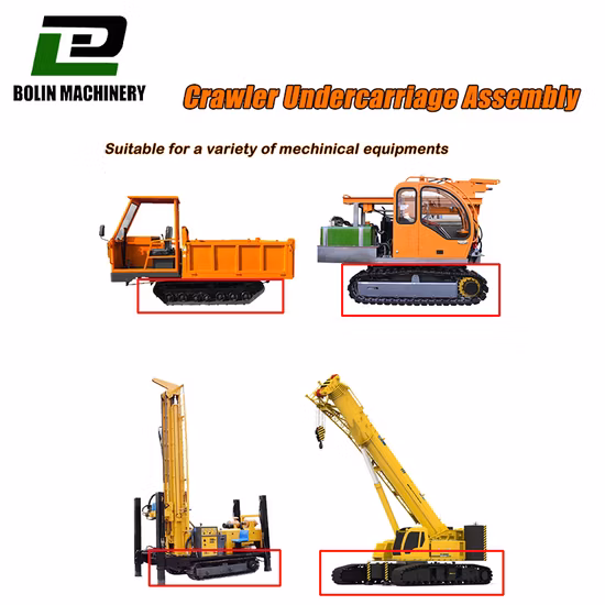 Sistema de orugas de caucho, orugas de acero, tren de rodaje sobre orugas para chasis sobre orugas de plataforma de perforación