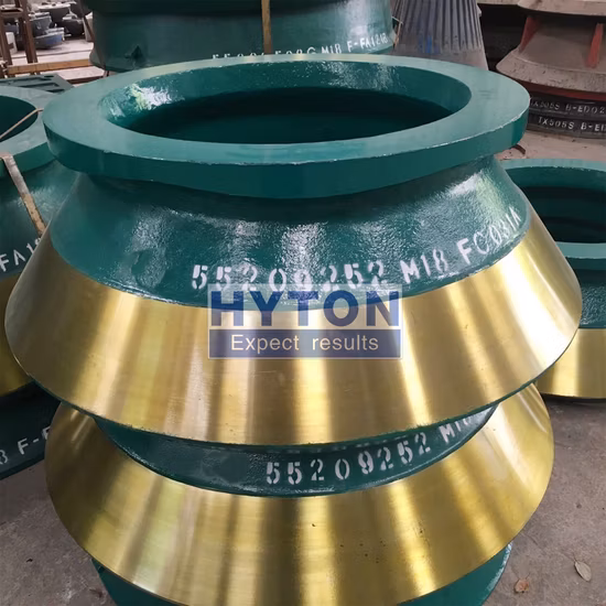 Extracción de mineral para piezas de repuesto de trituradora El manto y los revestimientos cóncavos se aplican a la trituradora de cono HP4